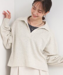 【なめらかタッチ/洗濯機可】スキッパーポロスウェット