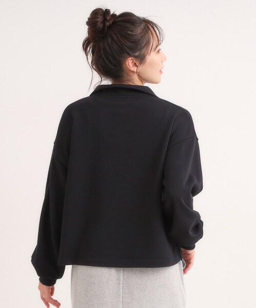 Cutie Blonde(キューティーブロンド)の「【なめらかタッチ/洗濯機可】スキッパーポロスウェット(スウェット・レディース・ワインレッド/ブラック/アイボリー・00)」の9枚目の写真