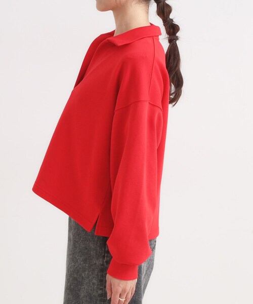 Cutie Blonde(キューティーブロンド)の「【なめらかタッチ/洗濯機可】スキッパーポロスウェット(スウェット・レディース・ワインレッド/ブラック/アイボリー・00)」の17枚目の写真