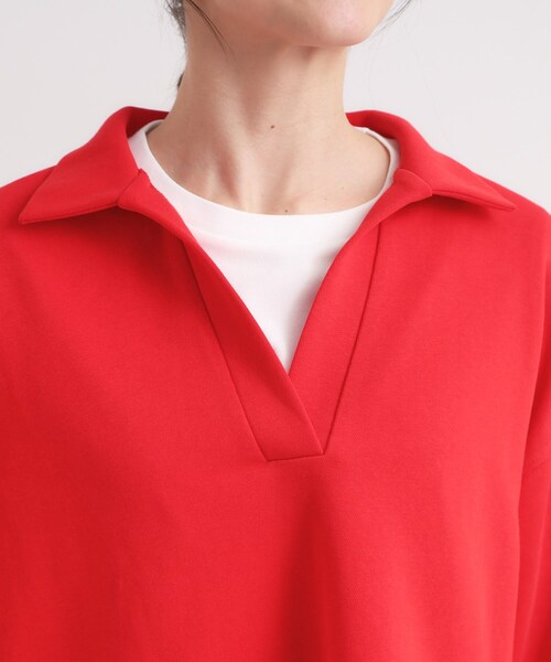 Cutie Blonde(キューティーブロンド)の「【なめらかタッチ/洗濯機可】スキッパーポロスウェット(スウェット・レディース・ワインレッド/ブラック/アイボリー・00)」の19枚目の写真