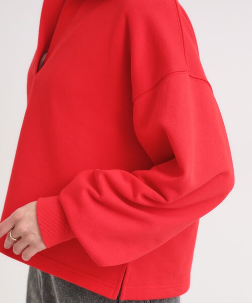 Cutie Blonde(キューティーブロンド)の「【なめらかタッチ/洗濯機可】スキッパーポロスウェット(スウェット・レディース・ワインレッド/ブラック/アイボリー・00)」の20枚目の写真