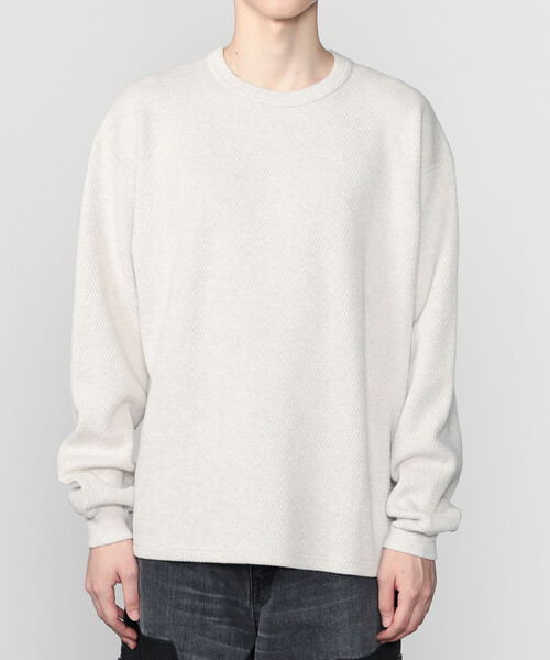 GOLD(ゴールド)の「gold | コットン ヘビーサーマル 長袖クルーネックTシャツ MEN(Tシャツ/カットソー・メンズ・ブラック/オートミール・M/L)」の8枚目の写真