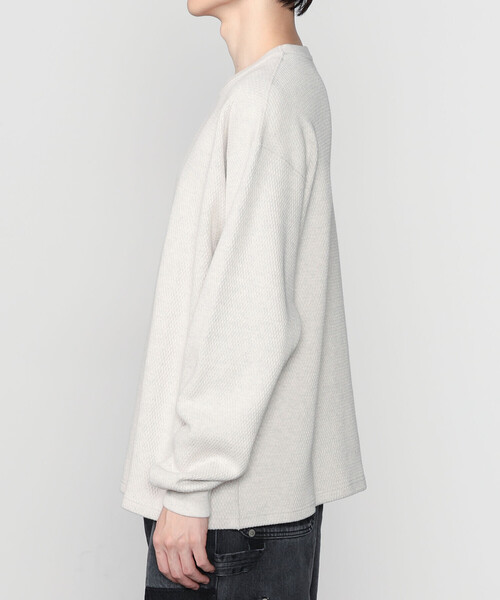 GOLD(ゴールド)の「gold | コットン ヘビーサーマル 長袖クルーネックTシャツ MEN(Tシャツ/カットソー・メンズ・ブラック/オートミール・M/L)」の9枚目の写真