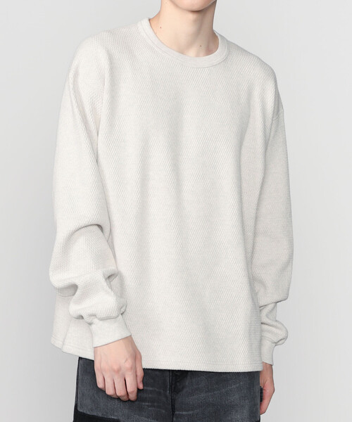 GOLD(ゴールド)の「gold | コットン ヘビーサーマル 長袖クルーネックTシャツ MEN(Tシャツ/カットソー・メンズ・ブラック/オートミール・M/L)」の2枚目の写真