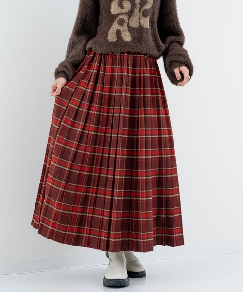 セール】【ANNA LUNA】クラシカル な チェック が目を引く プリーツ