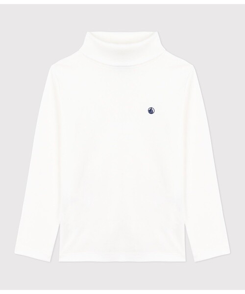 PETIT BATEAU（プチバトー）の「タートルネック長袖Ｔシャツ（Tシャツ/カットソー・キッズ・ロイヤルブルー/オフホワイト/ブルー/グリーン/ライトピンク/レッド・6YEAR/8YEAR/10YEAR/12YEAR）」の2枚目の写真