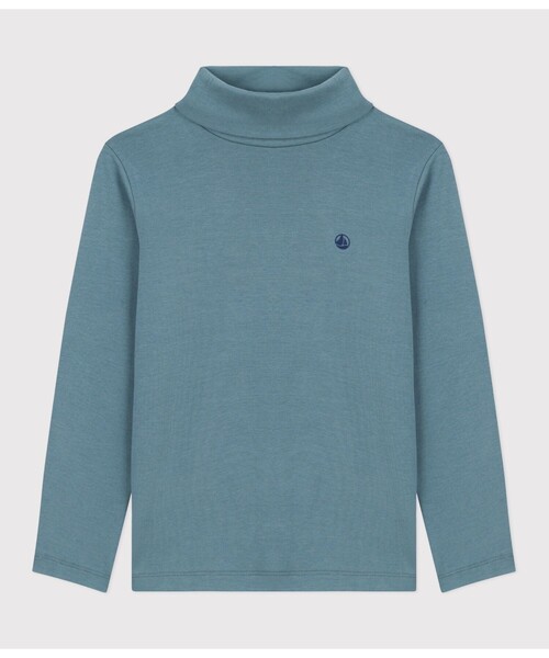 PETIT BATEAU（プチバトー）の「タートルネック長袖Ｔシャツ（Tシャツ/カットソー・キッズ・ロイヤルブルー/オフホワイト/ブルー/グリーン/ライトピンク/レッド・6YEAR/8YEAR/10YEAR/12YEAR）」の4枚目の写真