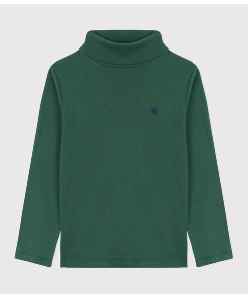 PETIT BATEAU（プチバトー）の「タートルネック長袖Ｔシャツ（Tシャツ/カットソー・キッズ・ロイヤルブルー/オフホワイト/ブルー/グリーン/ライトピンク/レッド・6YEAR/8YEAR/10YEAR/12YEAR）」の3枚目の写真