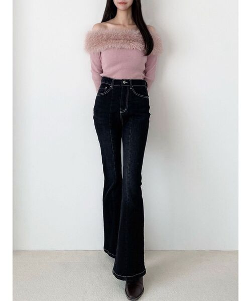 セール】スタイルメイクフレアデニムパンツ（デニムパンツ）｜RESEXXY