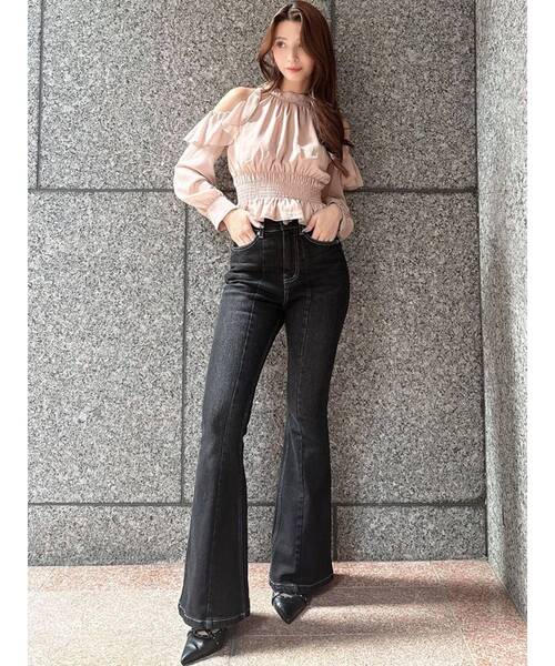 セール】スタイルメイクフレアデニムパンツ（デニムパンツ）｜RESEXXY