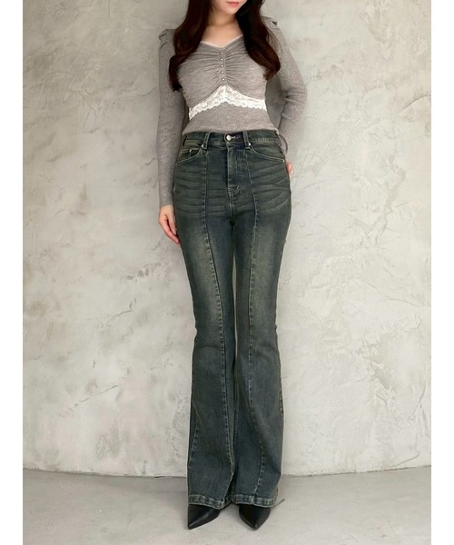 セール】スタイルメイクフレアデニムパンツ（デニムパンツ）｜RESEXXY