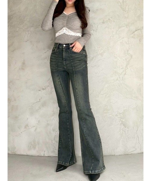 セール】スタイルメイクフレアデニムパンツ（デニムパンツ）｜RESEXXY