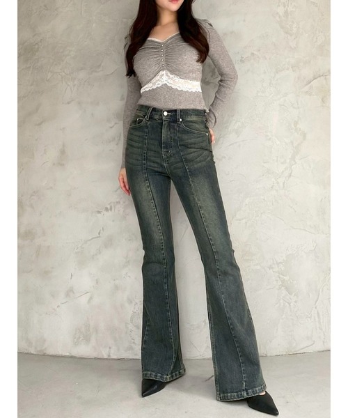 セール】スタイルメイクフレアデニムパンツ（デニムパンツ）｜RESEXXY