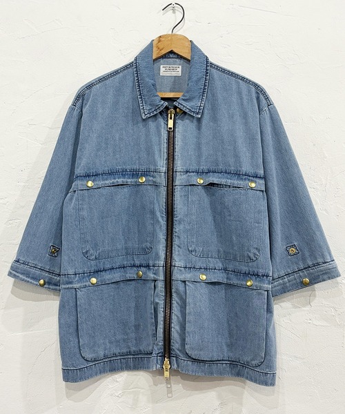DIET BUTCHER SLIM SKIN(ダイエットブッチャースリムスキン)の「DIET BUTCHER SLIM SKIN/ダイエットブッチャースリムスキン Lite Duck “DOME” フラップポケットダブルジップ ジャケット 冬服(カバーオール・メンズ・ブラウン/ピンク/ナチュラル/インディゴブルー・FREE)」の15枚目の写真