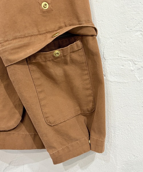 DIET BUTCHER SLIM SKIN(ダイエットブッチャースリムスキン)の「DIET BUTCHER SLIM SKIN/ダイエットブッチャースリムスキン Lite Duck “DOME” フラップポケットダブルジップ ジャケット 冬服(カバーオール・メンズ・ブラウン/ピンク/ナチュラル/インディゴブルー・FREE)」の5枚目の写真