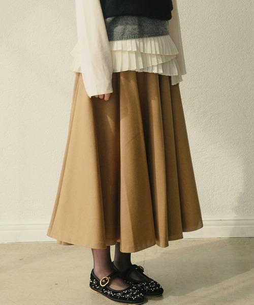 LE CIEL BLEU（ルシェルブルー）の「ストラクチャードサークルスカート / Structured Circle Skirt（スカート・レディース・キャメル/チャコールグレー・34/36/38）」の14枚目の写真