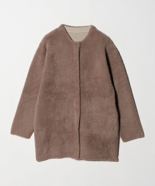 A DAY IN THE LIFE UNITED ARROWS(アデイインザライフユナイテッドアローズ)の「ダブルフェイス フェザーニットコート <A DAY IN THE LIFE>(その他アウター・レディース・ブラウン系/ロイヤルブルー/ベージュ/ダークグレー/オレンジ・FREE)」の4枚目の写真