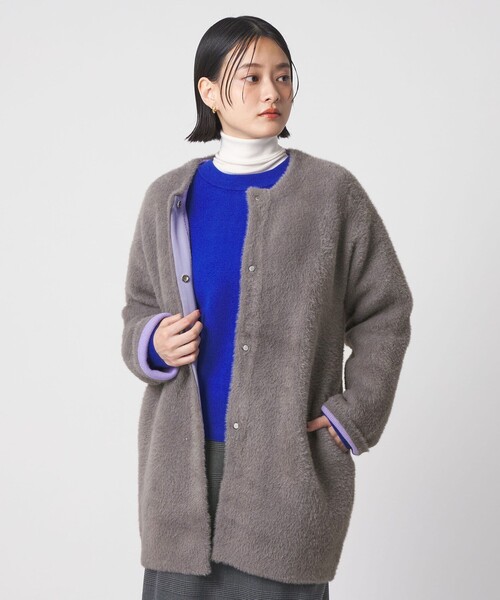 A DAY IN THE LIFE UNITED ARROWS(アデイインザライフユナイテッドアローズ)の「ダブルフェイス フェザーニットコート <A DAY IN THE LIFE>(その他アウター・レディース・ブラウン系/ロイヤルブルー/ベージュ/ダークグレー/オレンジ・FREE)」の6枚目の写真