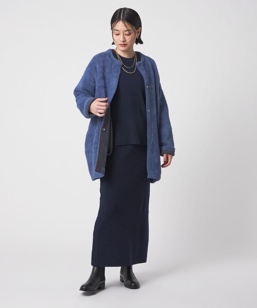 A DAY IN THE LIFE UNITED ARROWS(アデイインザライフユナイテッドアローズ)の「ダブルフェイス フェザーニットコート <A DAY IN THE LIFE>(その他アウター・レディース・ブラウン系/ロイヤルブルー/ベージュ/ダークグレー/オレンジ・FREE)」の12枚目の写真