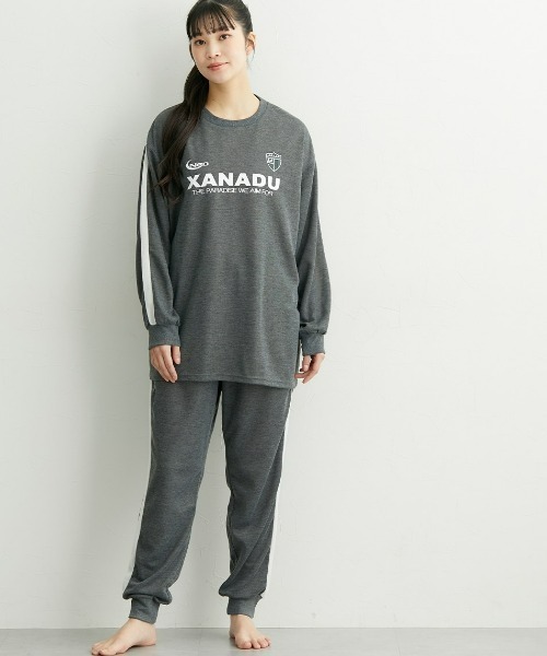 やわらかダンボールニットスポーティー長袖ルームウェア上下セット