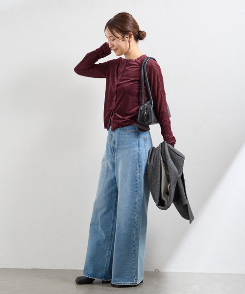 JOURNAL STANDARD（ジャーナルスタンダード）の「ハリヌキベロアカーディガン（カーディガン/ボレロ・レディース・ピンク/ボルドー/ネイビー・FREE）」の12枚目の写真