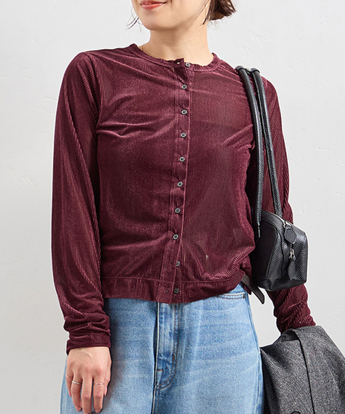 JOURNAL STANDARD（ジャーナルスタンダード）の「ハリヌキベロアカーディガン（カーディガン/ボレロ・レディース・ピンク/ボルドー/ネイビー・FREE）」の14枚目の写真