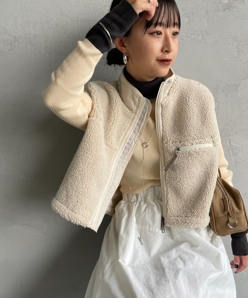 GYMPHLEX/ジムフレックス] COZY LIGHT ボアフリースショートベスト