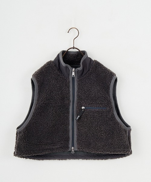 GYMPHLEX/ジムフレックス] COZY LIGHT ボアフリースショートベスト