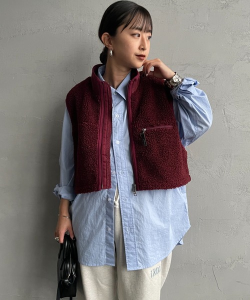 Gymphlex ジムフレックス ショート ボア ベスト GYMPHLEX/ジムフレックス] COZY LIGHT ボアフリースショートベスト