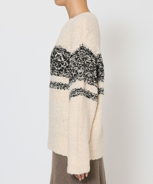 BABYLONE（バビロン）の「ブークレーバイカラープルオーバー（ニット/セーター・レディース・ホワイト/ブラウン・フリー）」の20枚目の写真