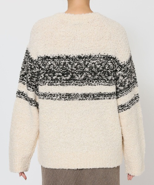 BABYLONE（バビロン）の「ブークレーバイカラープルオーバー（ニット/セーター・レディース・ホワイト/ブラウン・フリー）」の21枚目の写真
