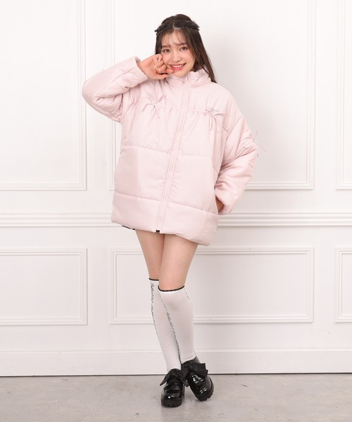 KRY clothing ピンク　ジャケット　アウター PINKHUNT ピンクハント リボン中綿アウター 0803K（ダウンジャケット