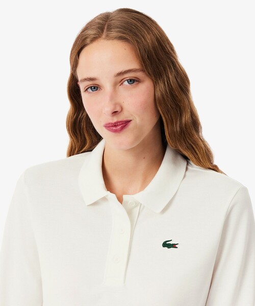 LACOSTE(ラコステ)の「ヒートレギュレーション&UVカット鹿の子ゴルフポロシャツ(ポロシャツ・レディース・ライトブルー/ホワイト/ネイビー/アクア・34/36/38)」の21枚目の写真