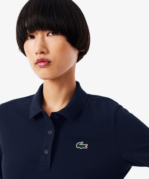 LACOSTE(ラコステ)の「ヒートレギュレーション&UVカット鹿の子ゴルフポロシャツ(ポロシャツ・レディース・ライトブルー/ホワイト/ネイビー/アクア・34/36/38)」の5枚目の写真