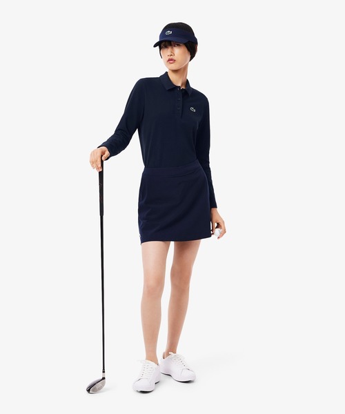 LACOSTE(ラコステ)の「ヒートレギュレーション&UVカット鹿の子ゴルフポロシャツ(ポロシャツ・レディース・ライトブルー/ホワイト/ネイビー/アクア・34/36/38)」の9枚目の写真
