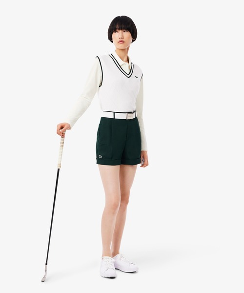 LACOSTE(ラコステ)の「ヒートレギュレーション&UVカット鹿の子ゴルフポロシャツ(ポロシャツ・レディース・ライトブルー/ホワイト/ネイビー/アクア・34/36/38)」の14枚目の写真