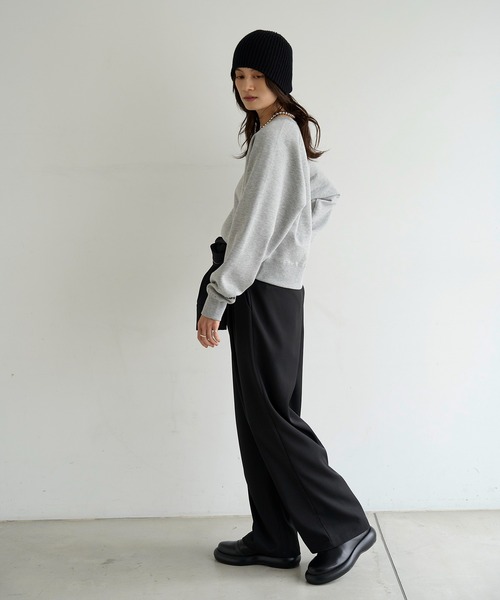 meilmada(メイルマダ)の「裏起毛ロゴ刺繍ショートスウェット(スウェット・レディース・ダークブラウン/グレー・FREE)」の8枚目の写真