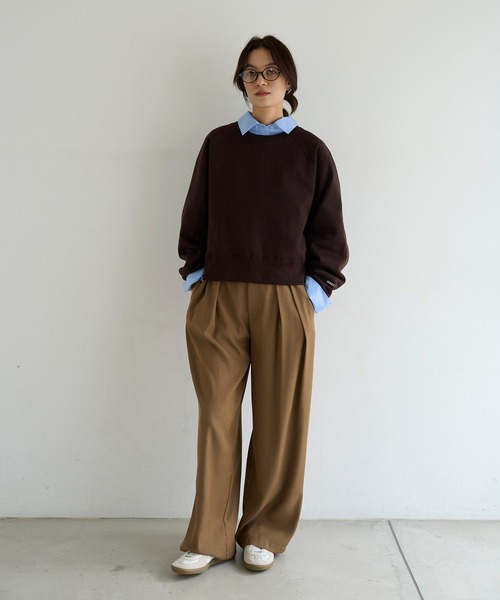meilmada(メイルマダ)の「裏起毛ロゴ刺繍ショートスウェット(スウェット・レディース・ダークブラウン/グレー・FREE)」の17枚目の写真
