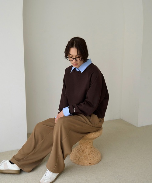 meilmada(メイルマダ)の「裏起毛ロゴ刺繍ショートスウェット(スウェット・レディース・ダークブラウン/グレー・FREE)」の22枚目の写真