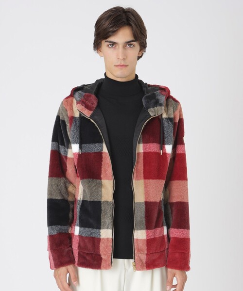 BLACK LABEL CRESTBRIDGE(ブラックレーベル・クレストブリッジ)の「【10th ANNIVERSARY】プレミアムシャギークレストブリッジチェックパーカー(パーカー・メンズ・レッド系その他2・M/L/XL/S)」の1枚目の写真