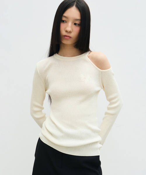 NICK&NICOLE（ニックアンドニコール）の「CUT OUT BUTTERFLY KNIT_CREAM（ニット/セーター・レディース・その他・FREE）」の3枚目の写真