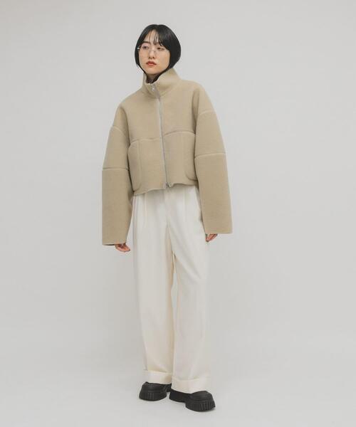 KBF（ケイビーエフ）の「リバーシブルボアジャケット（その他アウター・レディース・ベージュ/ブラック・ONE）」の5枚目の写真