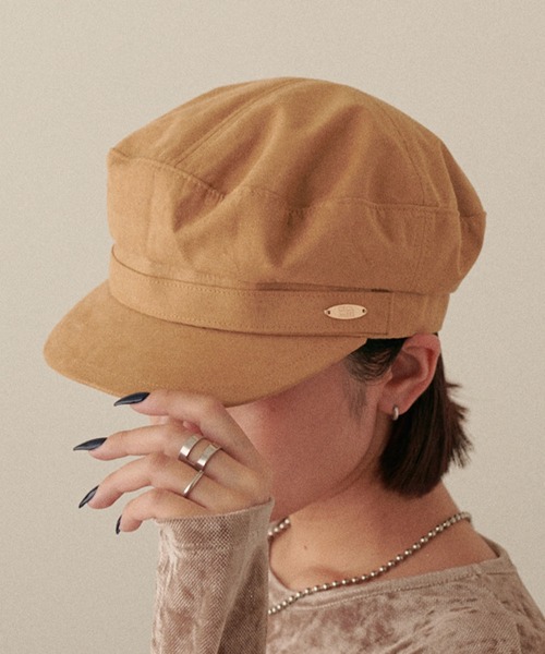 CECIL McBEE(セシルマクビー)の「CECIL McBEE スウェードマリンキャップ(キャスケット・レディース・ブラック/ベージュ・M)」の2枚目の写真