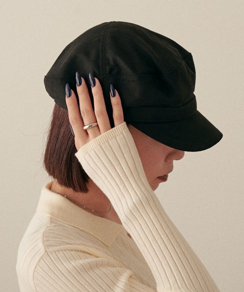 CECIL McBEE(セシルマクビー)の「CECIL McBEE スウェードマリンキャップ(キャスケット・レディース・ブラック/ベージュ・M)」の4枚目の写真