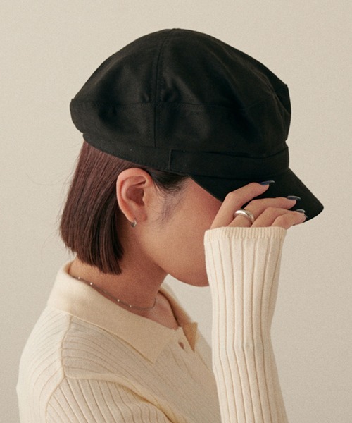 CECIL McBEE(セシルマクビー)の「CECIL McBEE スウェードマリンキャップ(キャスケット・レディース・ブラック/ベージュ・M)」の5枚目の写真