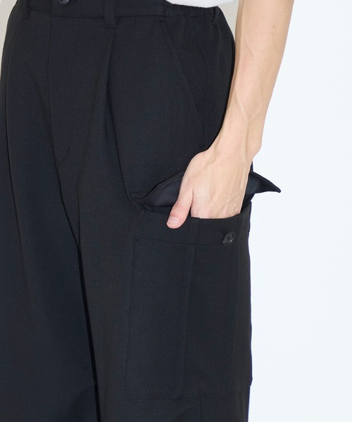 CITY TOKYO（シティトウキョウ）の「【CITY TOKYO/シティートーキョー】ﾀﾞﾌﾞﾙﾌﾗﾉｶｰｺﾞﾊﾟﾝﾂ（カーゴパンツ・メンズ・ブラック/カーキ・2/1）」の5枚目の写真