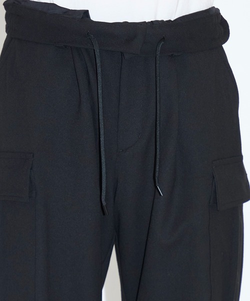 CITY TOKYO（シティトウキョウ）の「【CITY TOKYO/シティートーキョー】ﾀﾞﾌﾞﾙﾌﾗﾉｶｰｺﾞﾊﾟﾝﾂ（カーゴパンツ・メンズ・ブラック/カーキ・2/1）」の6枚目の写真