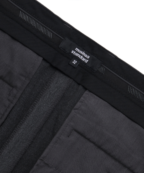 MUSINSA STANDARD（ムシンサスタンダード）の「テーパードヒドゥンバンディング10スラックス[チャコールグレー]（スラックス・メンズ・その他・30/26/27/28/29/40）」の6枚目の写真