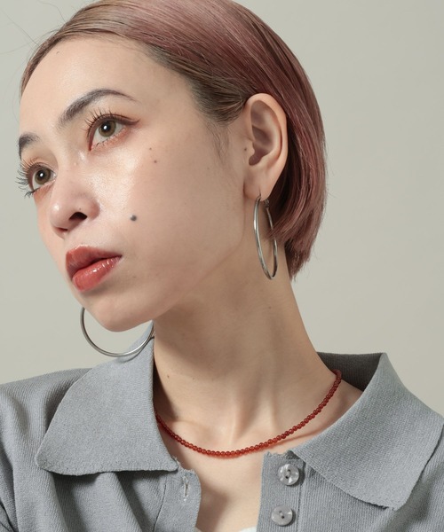 PAGEBOY(ページボーイ)の「【mei企画/WEB限定】ビーズネックレス(ネックレス・レディース・ブラック/レッド・FREE)」の1枚目の写真