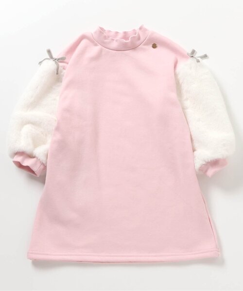 apres les cours(アプレレクール)の「【あったか/WEB限定】裏シャギー袖ボアワンピース(ワンピース・キッズ・ピンク/グレー/サックスブルー・80/90/100/110/120/130/140)」の18枚目の写真